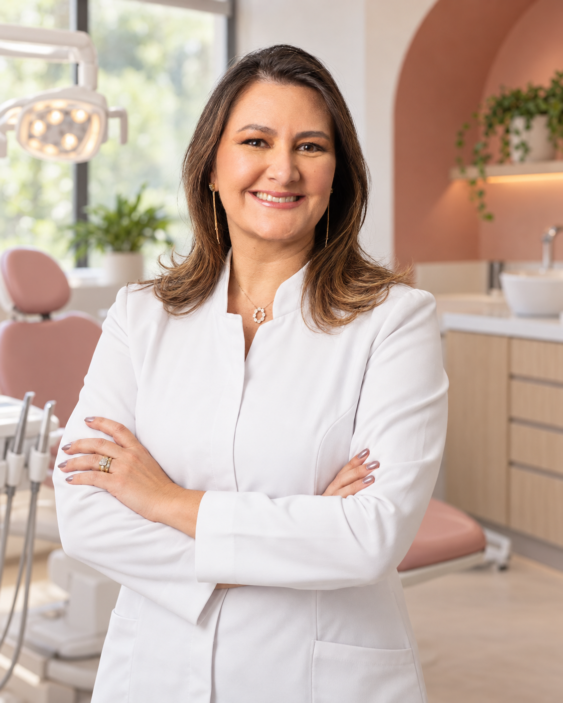 Dra. Mariana Magalhães em seu consultório de odontologia e harmonização facial